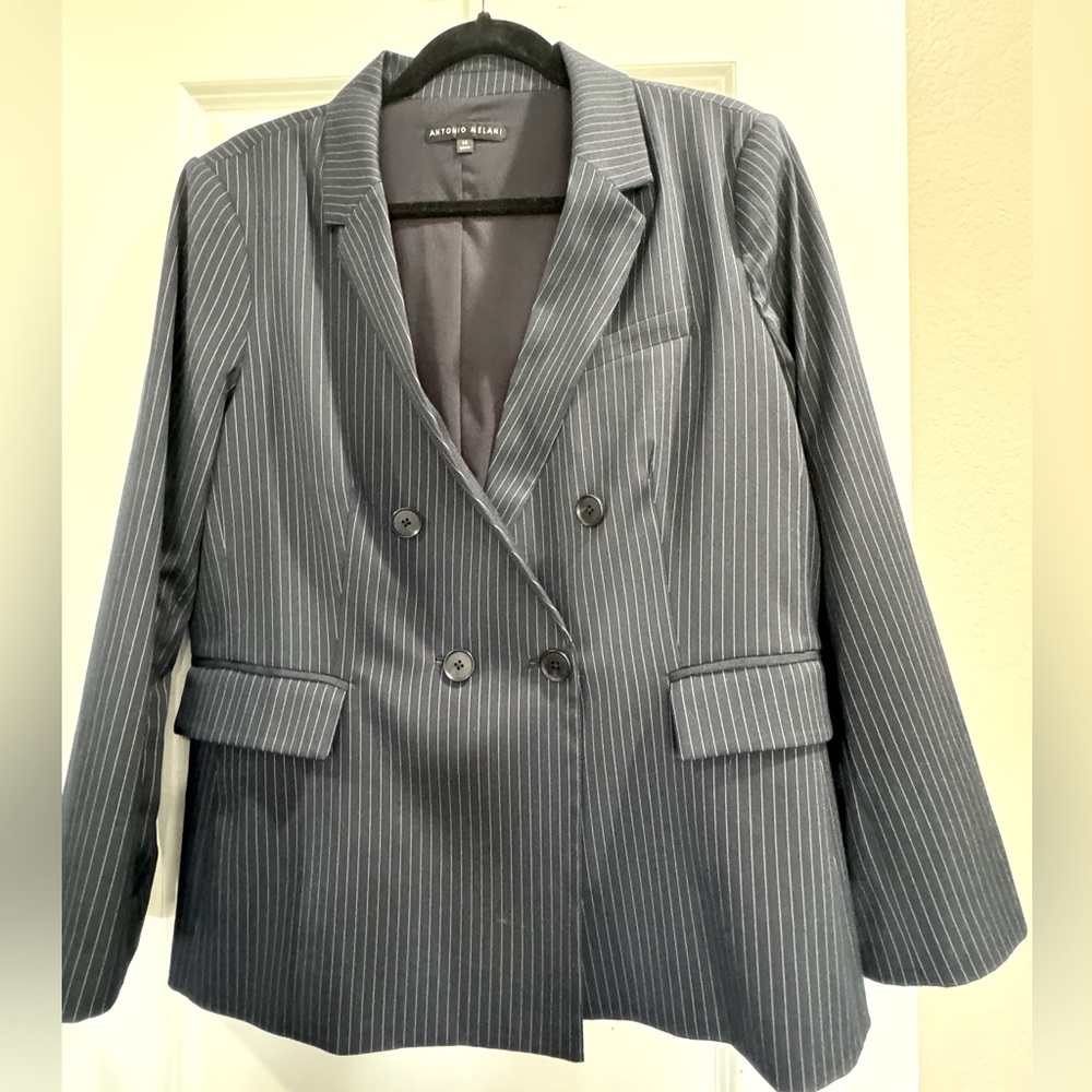 Antonio Melani Navy pinstriped blazer 14